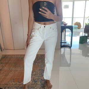 Vintage White Levis - mid rise/low rise